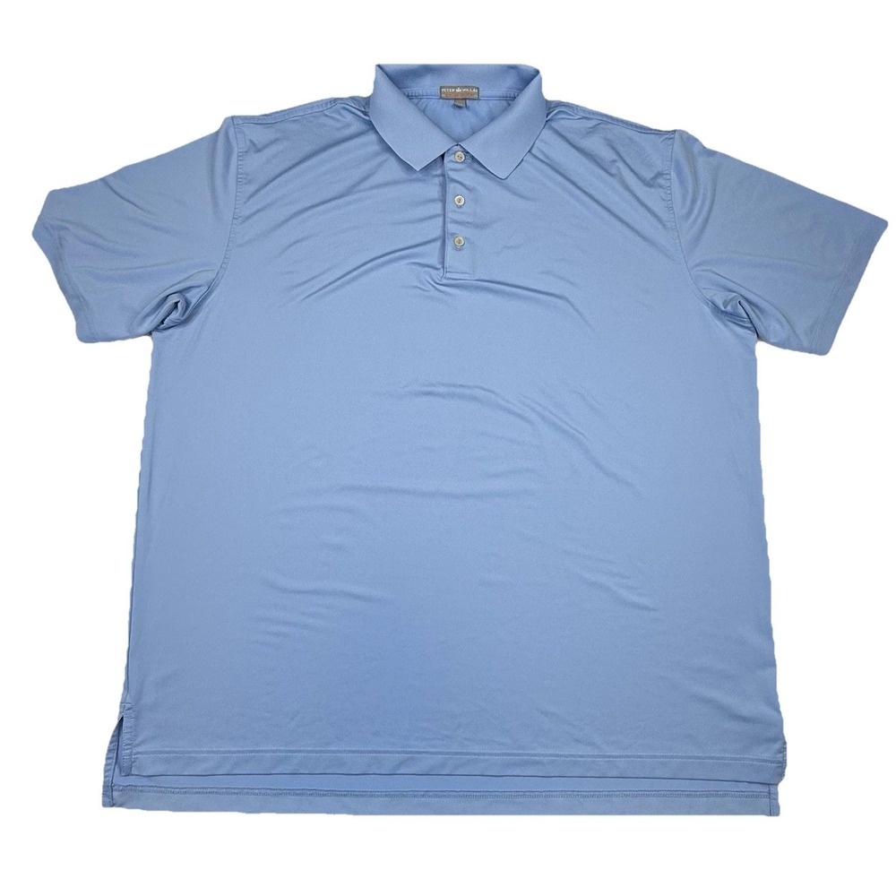 Peter Millar Summer Comfort Golf Polo Blue Mens XXL Short Sleeve